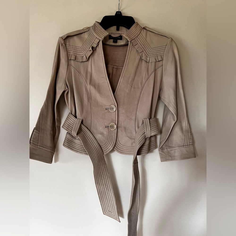 Small Bebe Leather Jacket 3/4 Sleeve